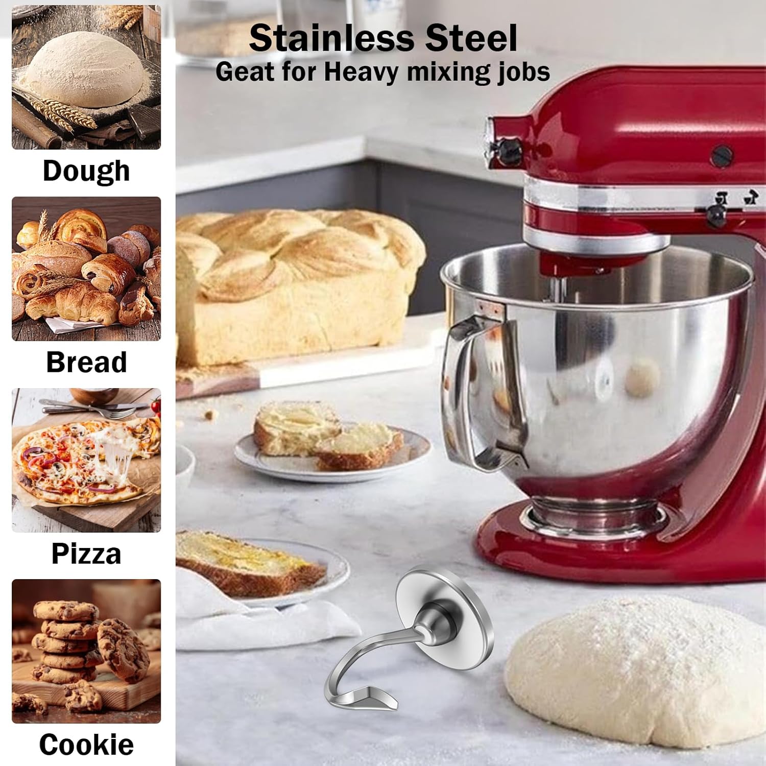 Hook Adonan Stainless Steel de - Kitchen Appliances Kitchenaid ulasan dan harga